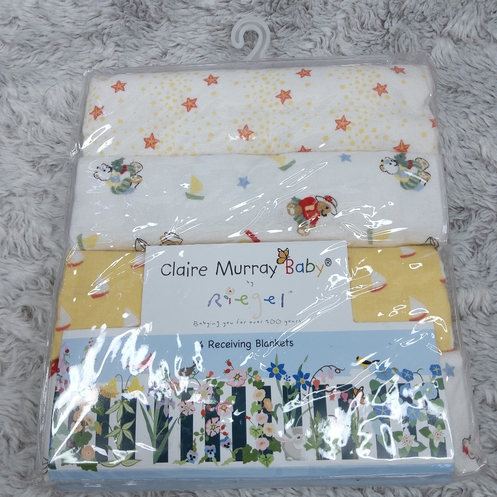 Claire Murray Receiving Blanket Nursery Set Baby Blanket Cotton Bear Star Boat